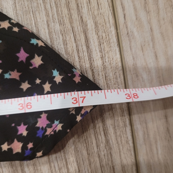 NWT! Bongo Starry Black Night Pastel Yellow Pink Purple Stars Sheer Caged Tunic - Picture 8 of 11